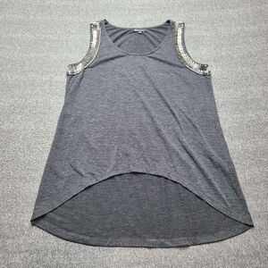 The Clothing Company Tank Top Womens‎ Medium Hi Lo Beaded Sleeveless Rayon Blend